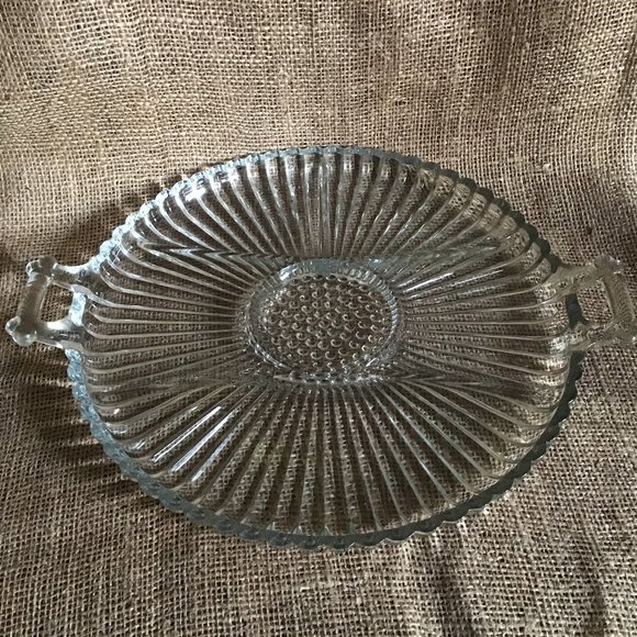 Large Party Tray / Platter by JEANETTE GLASS VTG - Picture 2 of 5